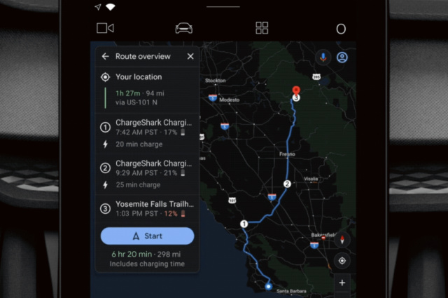 带有Google Maps的EV将使规划充电行程变得更加容易