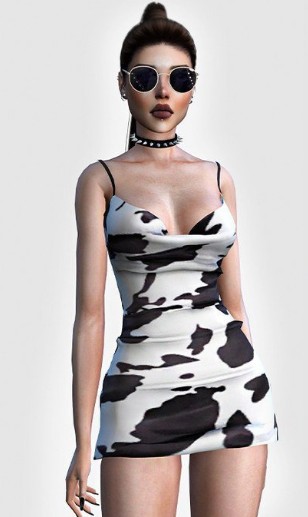 模拟人生4奶牛颜色连衣裙MOD