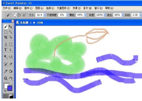 painter怎么用水墨画笔绘制图形 (5)
