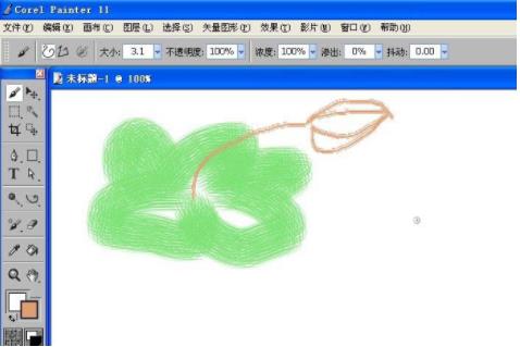 painter怎么用水墨画笔绘制图形 (3)