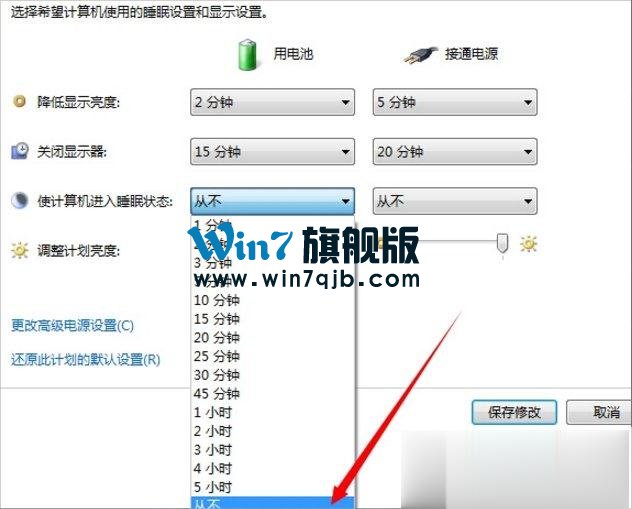 Win7怎么设置屏幕不休眠？