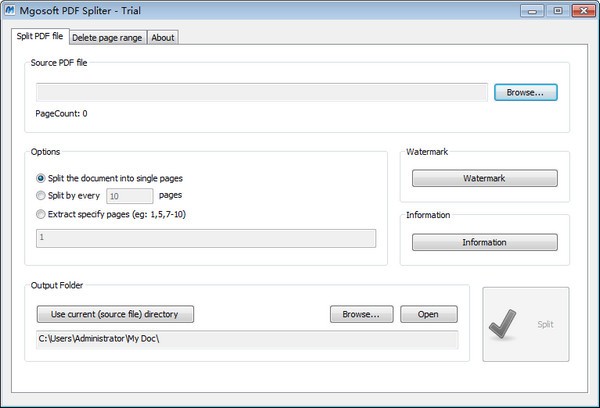 Mgosoft PDF Spliter(PDF分割器)