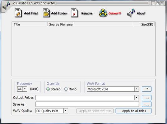 Visual MP3 To WAV Converter