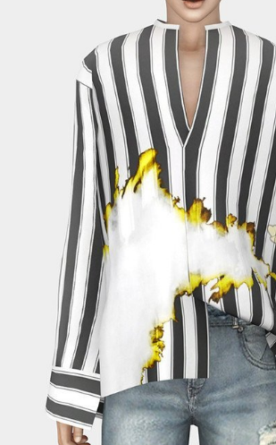 模拟人生4超大号印花衬衫MOD