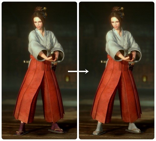 仁王2白色美浓蝮衣鞋子袜子MOD