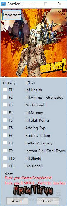 无主之地2通用修改器