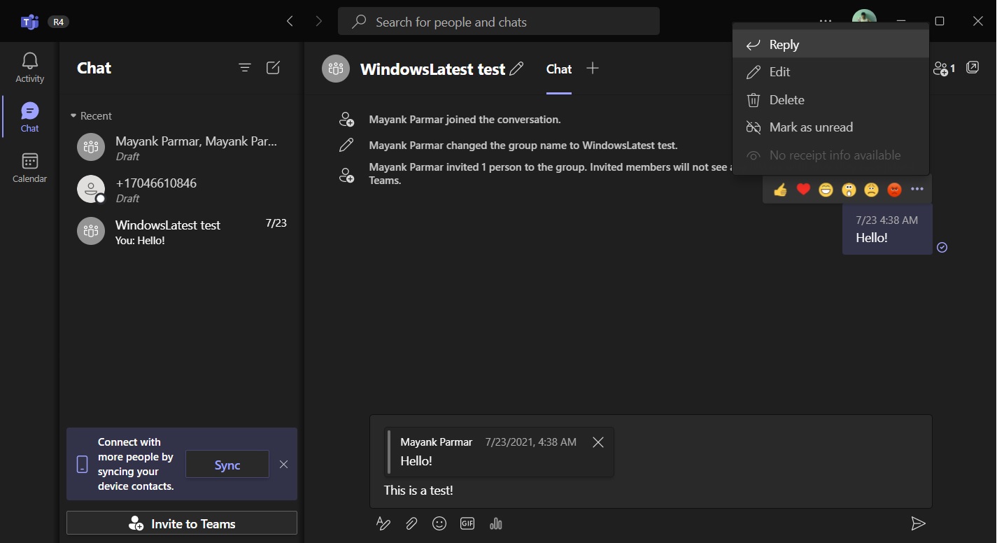 微软将改善Teams 2.0在Windows11中的消息传递体验！
