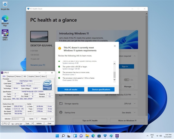 15年前的奔腾4通过Win11升级检测 网友：双重否定表示肯定