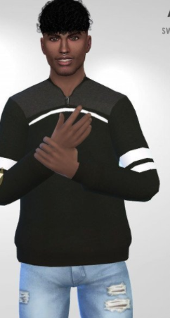 模拟人生4男款黑白毛衣MOD