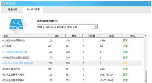 win7检测硬盘提示ultradmacrc错误计数的解决方案