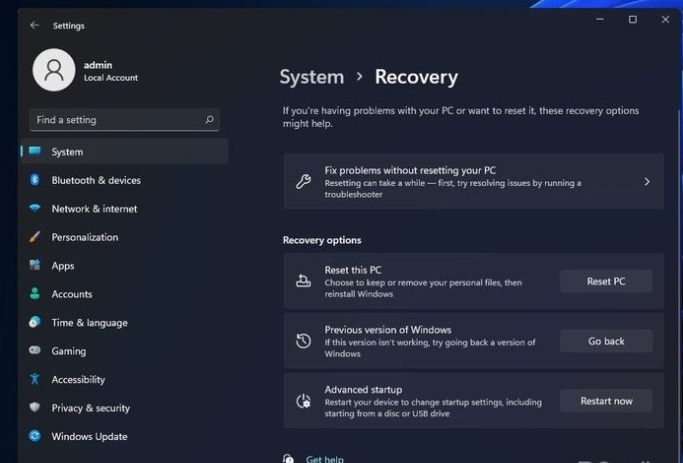 Win11系统很卡该如何退回Win10系统？