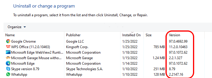 如何查看Win11安装的应用程序的版号？