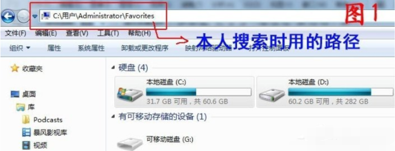 win7IE浏览器网页收藏夹在哪里