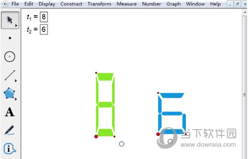 几何画板如何制作彩色液晶显示数字 制作方法介绍