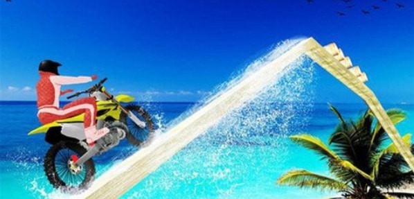 摩托车特技赛跑