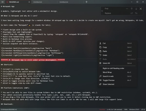 Notepads(轻量级文本编辑器)