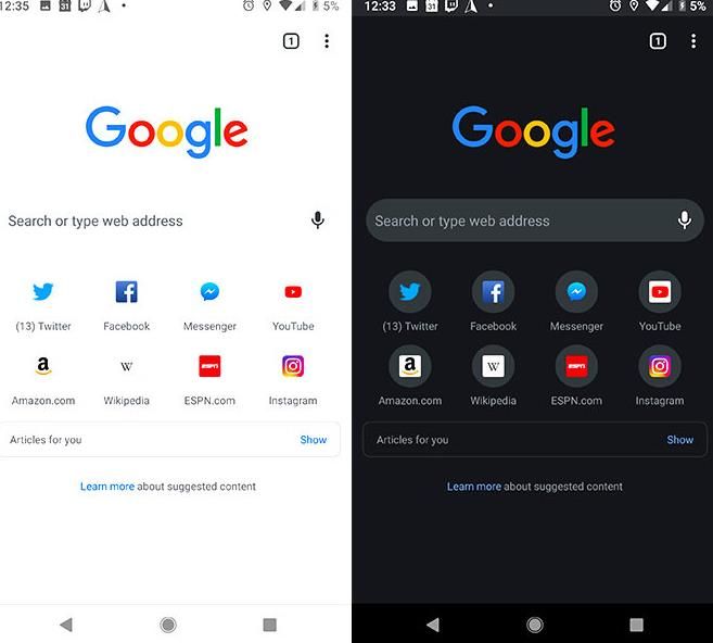 谷歌Chrome浏览器正式上新Android版黑暗模式[多图]