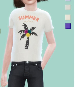 模拟人生4小女孩夏季短上衣MOD