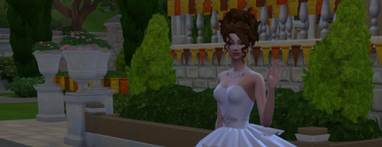 模拟人生4蓬松白色婚纱MOD