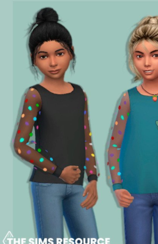 模拟人生4圆点透明袖子上衣MOD