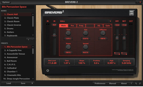 Overloud BREVERB2数字混响效果器