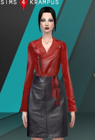 模拟人生4红皮衣黑皮裙MOD