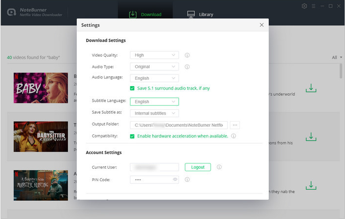 NoteBurner Netflix Video Downloader