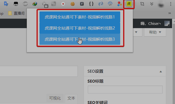 虎课网免登录VIP视频解析插件