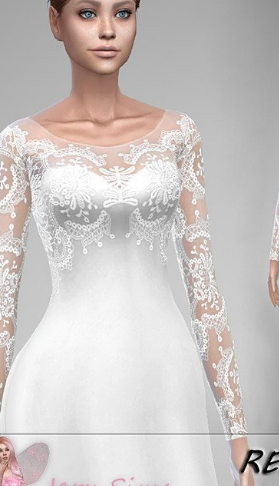 模拟人生4白色的蕾丝礼服MOD