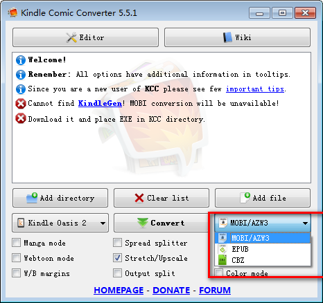 Kindle Comic Converter(漫画转换EPUB工具)
