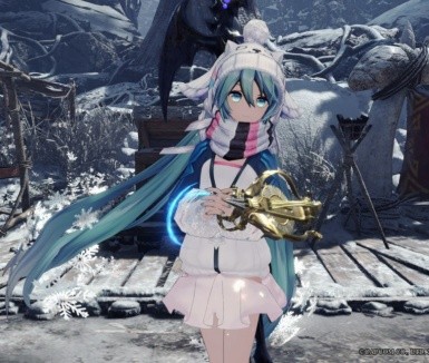 怪物猎人世界冰原雪花初音未来外观MOD