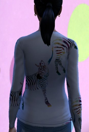 模拟人生4彩色斑马短袖MOD