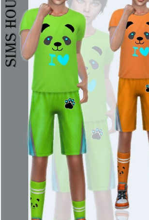 模拟人生4可爱熊猫运动服装MOD