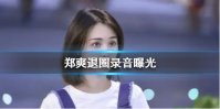 郑爽退圈录音曝光 郑爽退圈声明内容介绍
