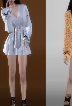 模拟人生4女性的荷叶边礼服MOD