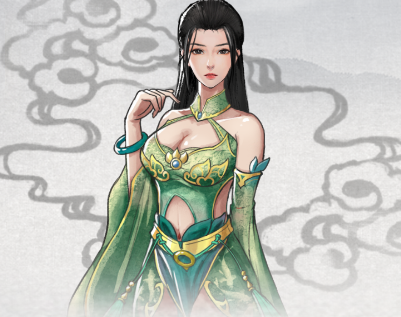 鬼谷八荒绿金纹古风广袖服饰MOD