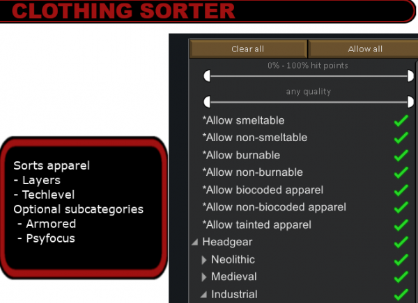 环世界服装属性排序v1.2MOD