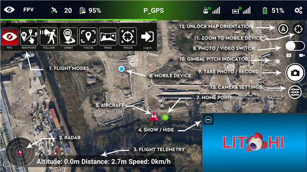 大疆荔枝app(litchi vue for dji)