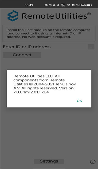 Remote Utilities app