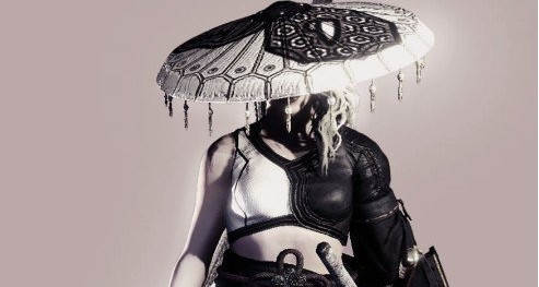 怪物猎人世界冰原黑白古风斗笠MOD