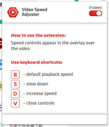 Video speed adjuster(视频加速播放插件)