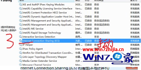 双击“internet Connection Sharing”项