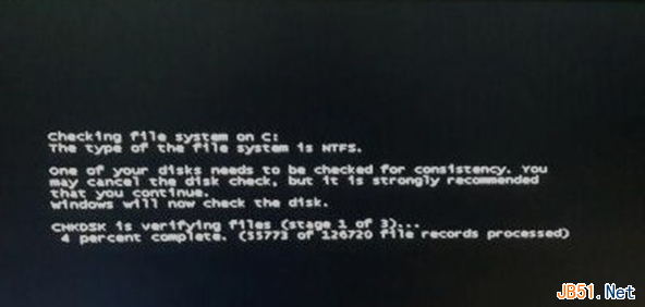 Windows7开机提示checking file system on c的两种原因分析 三联